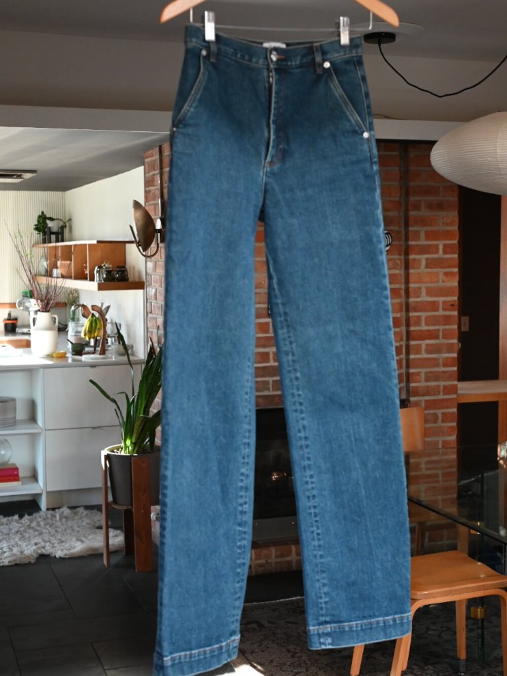 A.P.C. High-Rise Straight-Leg Jeans in Dark Blue - Picture 3 of 6